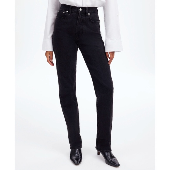 Madewell The '90s Straight Jean Black Stretch Denim Size 32 - Picture 1 of 16